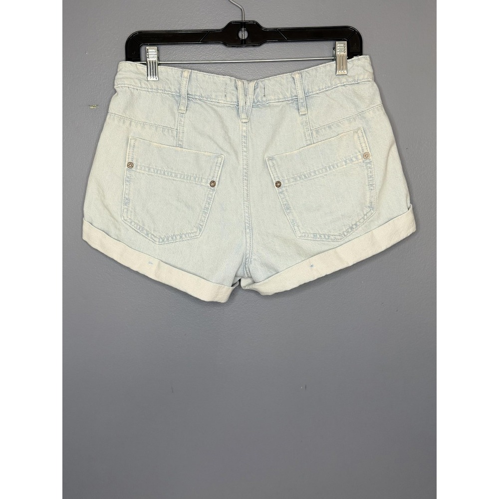 We The Free Beginners Luck Shorts Womens S 27 Rookie Wash Blue Low Denim Cuffed - Picture 2 of 12